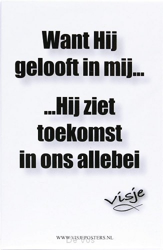 Minikaart visje want Hij gelooft in mij