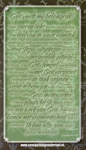 Minikaart god vindt mij belangrijk