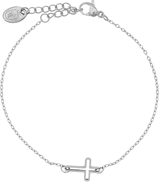 Armband zilver Kruis dame opengewerkt