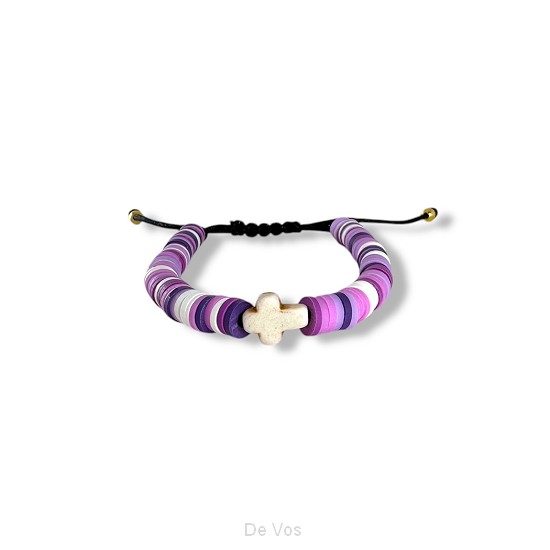 Trekkoord armband gekleurde kralen  paar