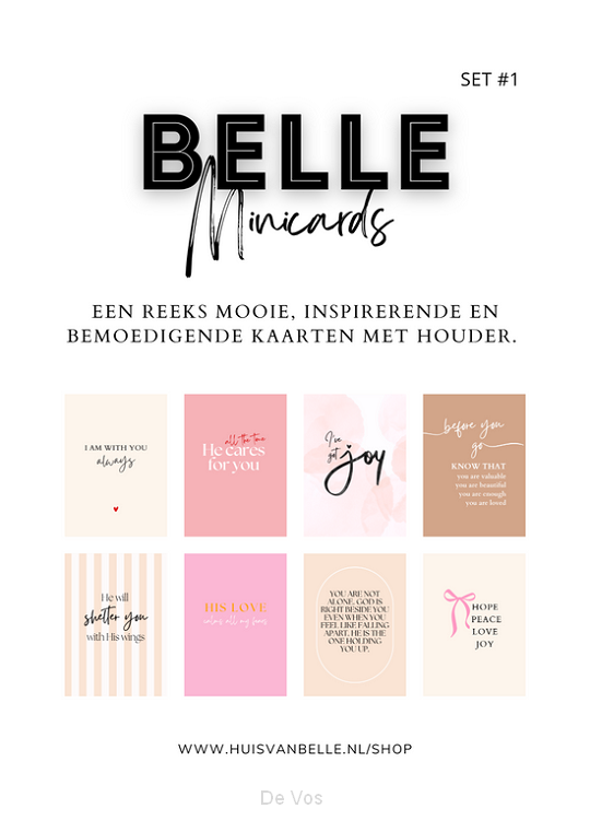 Minikaartjes set met houder