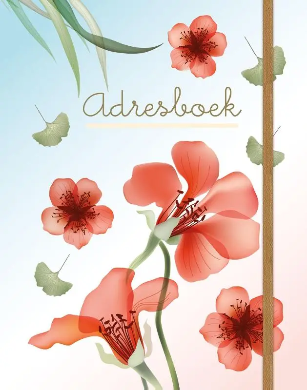 Adresboek (groot) - Transparent Flowers