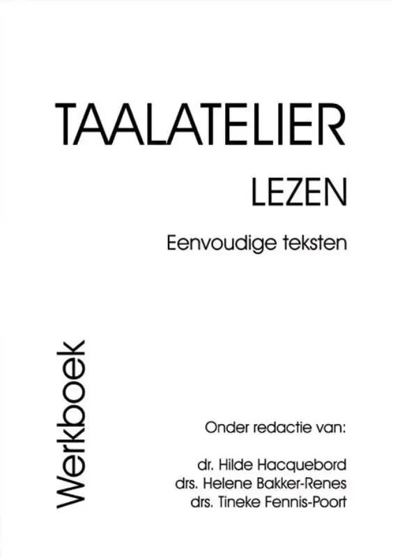 Eenvoudige teksten / Taalatelier / Werboek