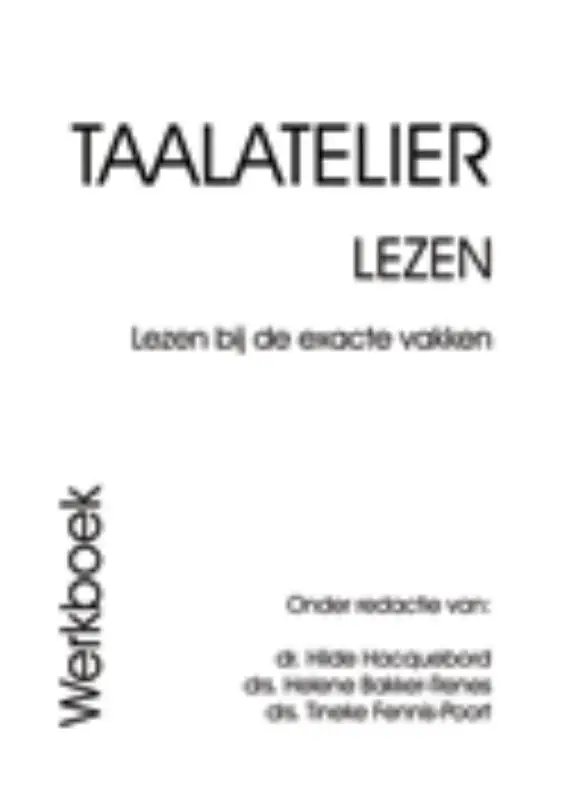 Exacte vakken / Taalatelier / Werkboek