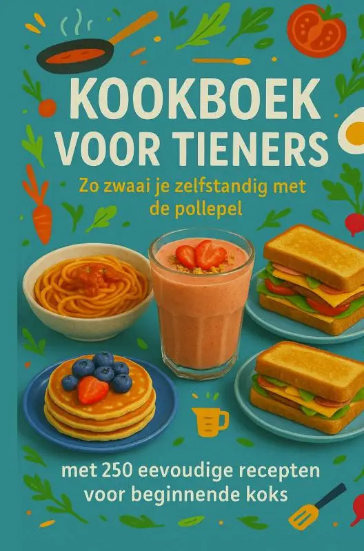 Kookboek voor Tieners Zo zwaai je zelfstandig met de pollepel:Het perfecte cadeau voor tieners (????? 30-dagen eetplan voor tieners (met ontbijt, lunc)