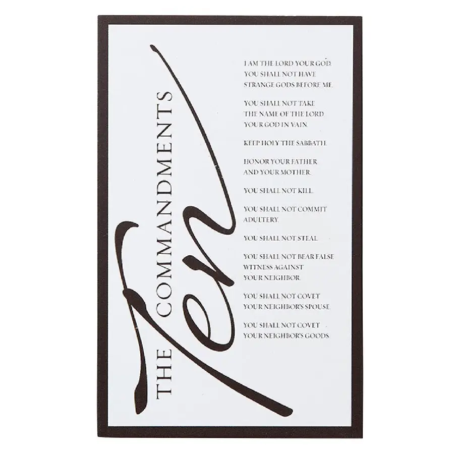 Ten commandments plaque wood 9,5x15cm