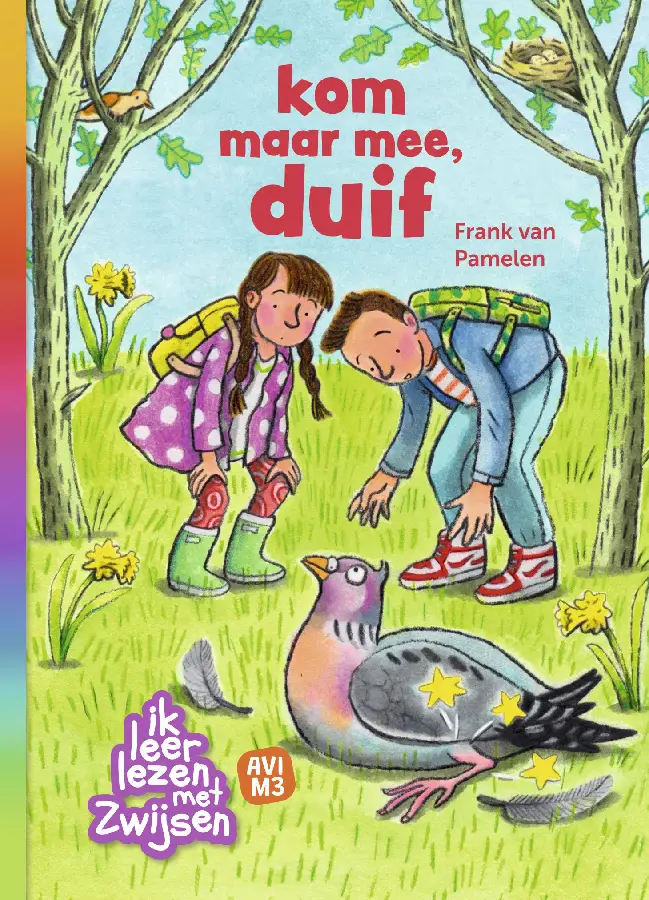 Twee kinderen nemen een gewonde duif stiekem mee naar huis.