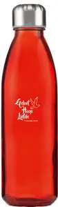 Glazen waterfles rood Geloof Hoop Liefde