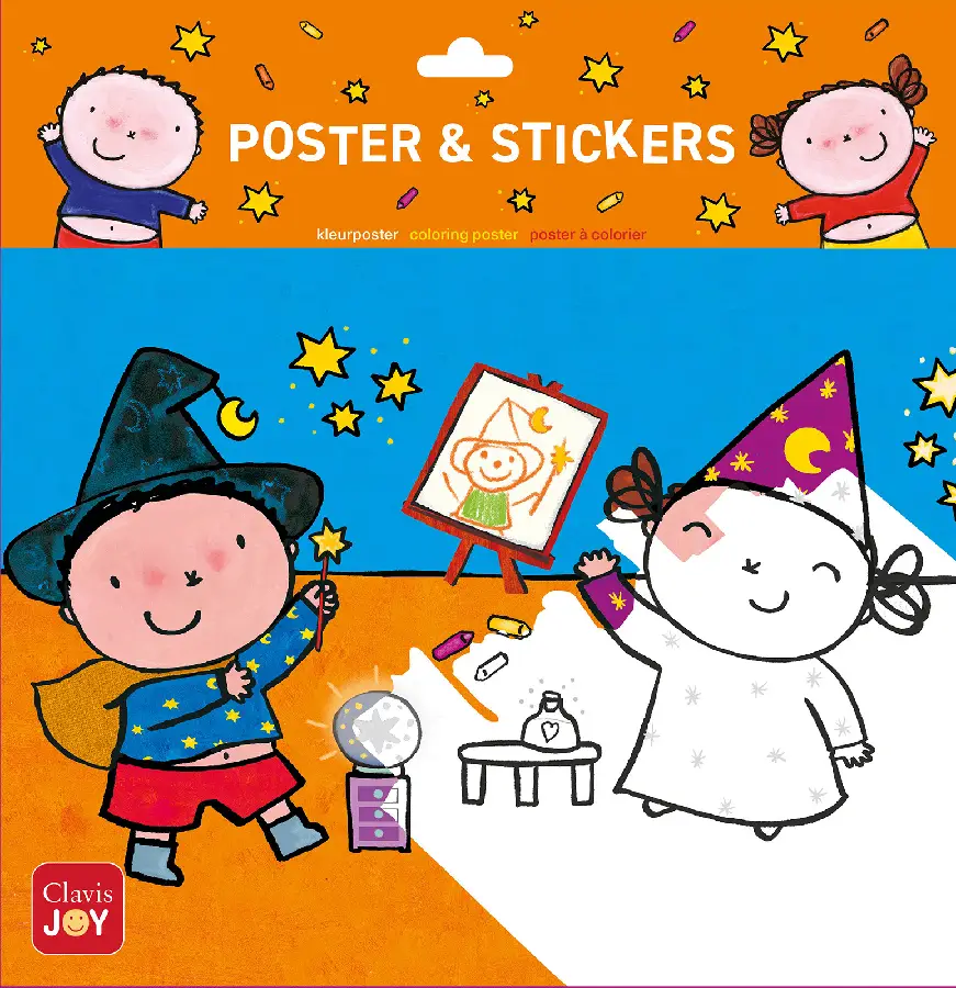 Kleurposter Karel en Kaatje. Hocus pocus