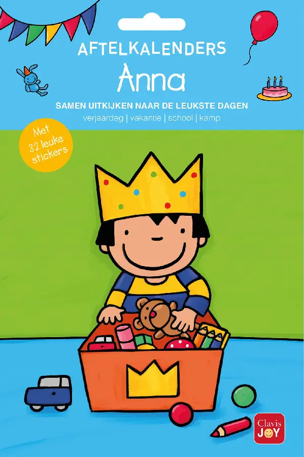 Anna aftelkalenders verjaardag, vakantie, school, kamp