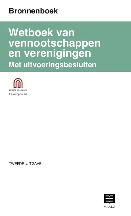 Bronnenboek Wetboek vennootschappen en verenigingen met uitvoeringsbesluiten