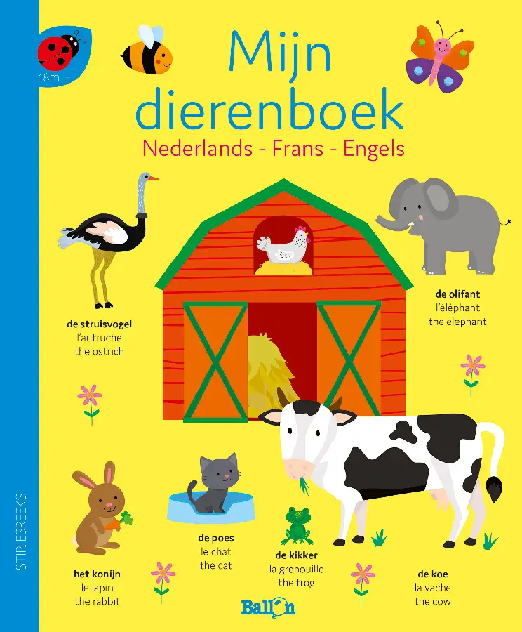 Mijn dierenboek Nederlands-Frans-Engels