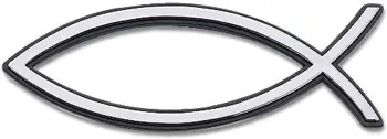 Auto embleem 13cm zilver vis