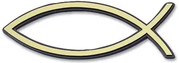Auto embleem 13cm goud vis