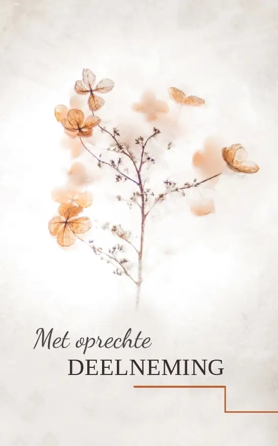 Map Met oprechte deelneming droogbloem