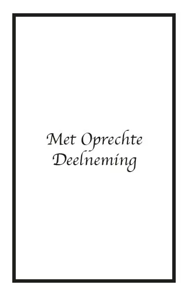 Map Rouw Wenskaart rechtopstaande dubbel kaartje