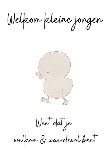 Welkom kleine jongen (geboorte jongen)