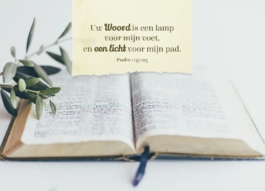 Prentbriefkaart Uw woord is een lamp