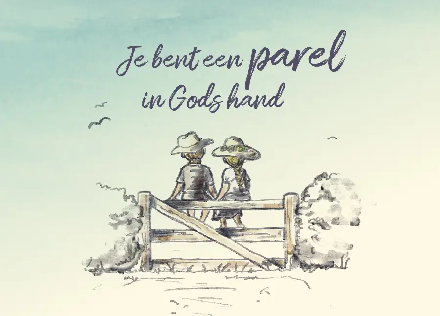 Prentbriefkaart  Een parel in Gods hand