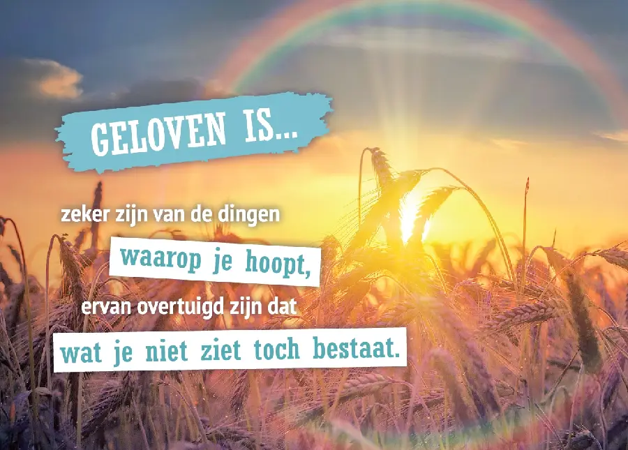 Prentbriefkaart Geloven...is zeker zijn
