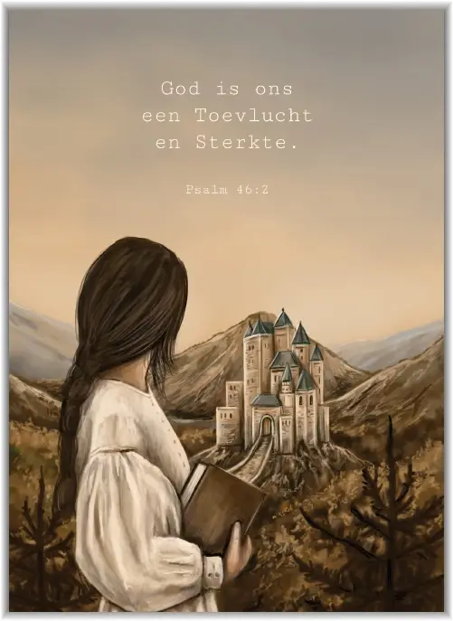 Poster A5 God is een toevlucht en sterkt