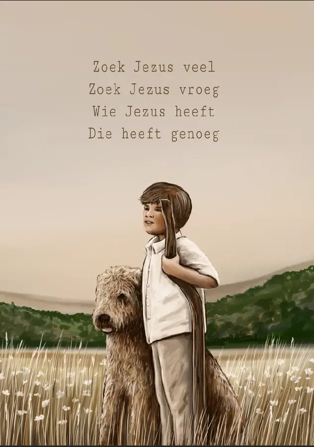 Poster A4 Zoek Jezus veel (jongen)