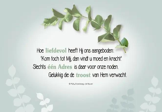 Met al mijn zorgen mag ik bij U komen