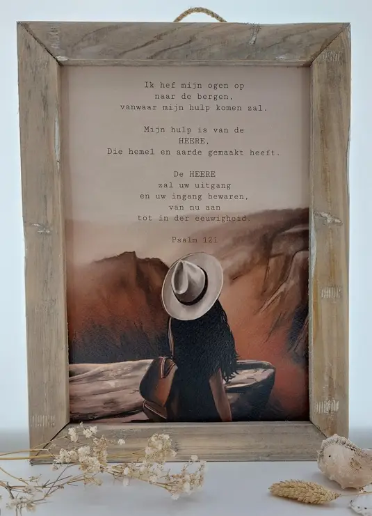 Schilderij A4 Ik hef mijn ogen op