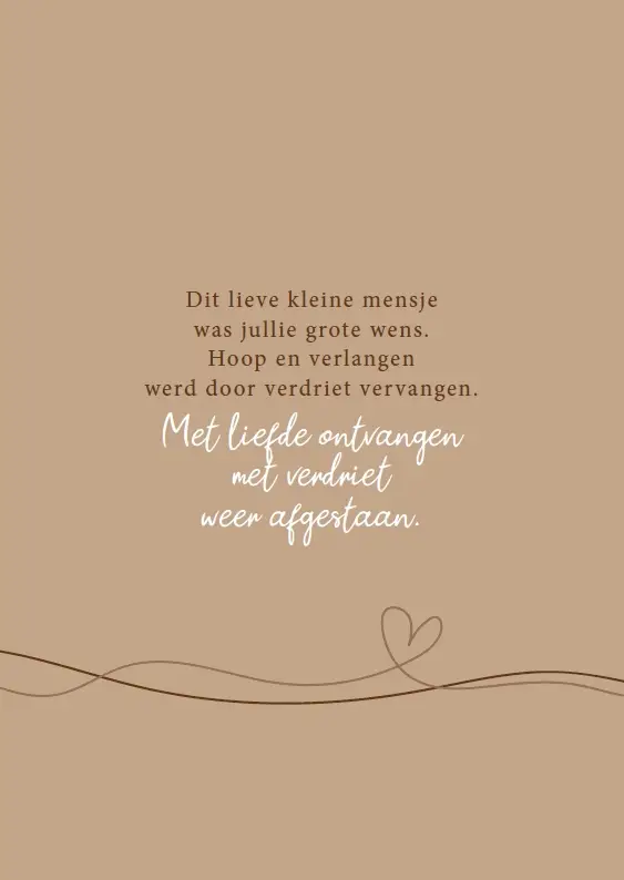 Verlies kindje dit lieve kleine mensje