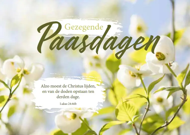 Prentbriefkaart Gezegende Paasdagn mt