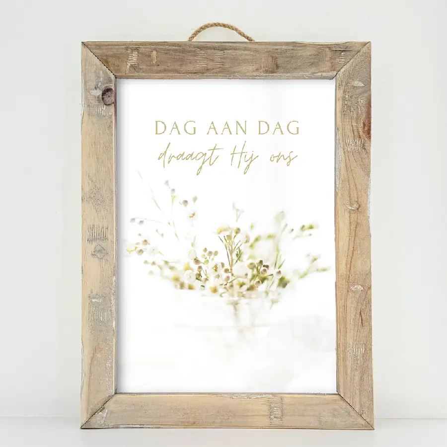 Schilderij A3 Dag aan dag draagt Hij ons