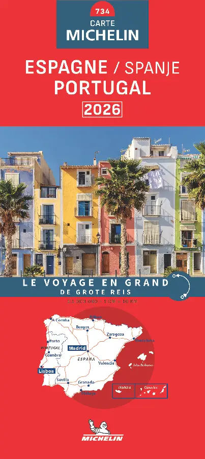 Michelin Wegenkaart 734 Spanje Portugal 2026