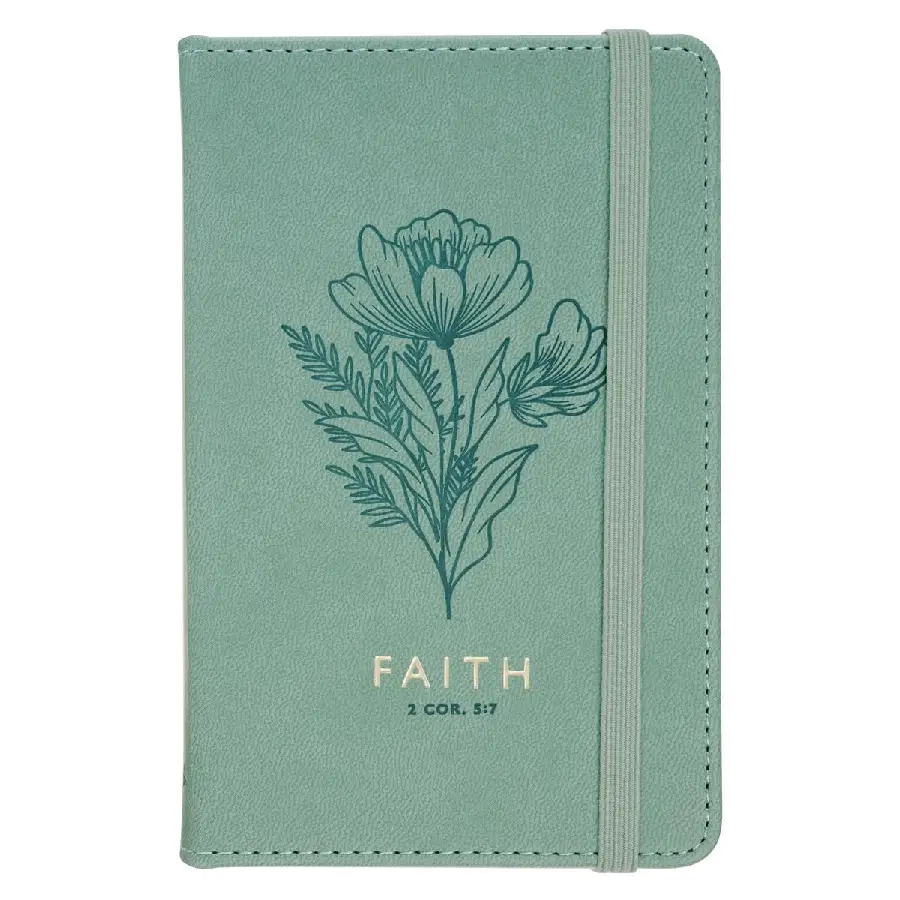 Notebook Faith bl.groen bloem klein