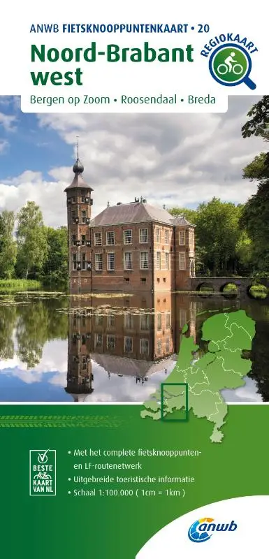 Fietsknooppuntenkaart Noord-Brabant west 1:100.000