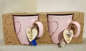 Mokken set (2) hart Roze Geloof Hoop Lie