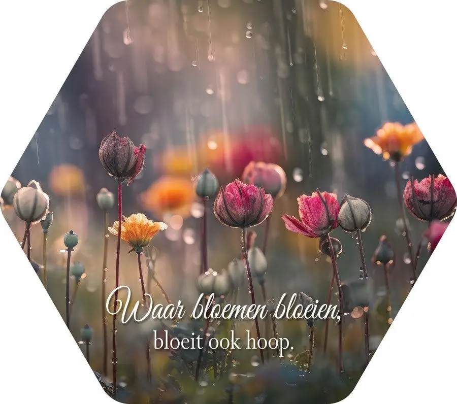 Honingraat bord Waar bloemen bloeien